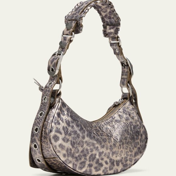 Balenciaga LE CAGOLE XS Metallic Leopard Stud Shoulder Crossbody Mini Bag - Picture 2 of 16